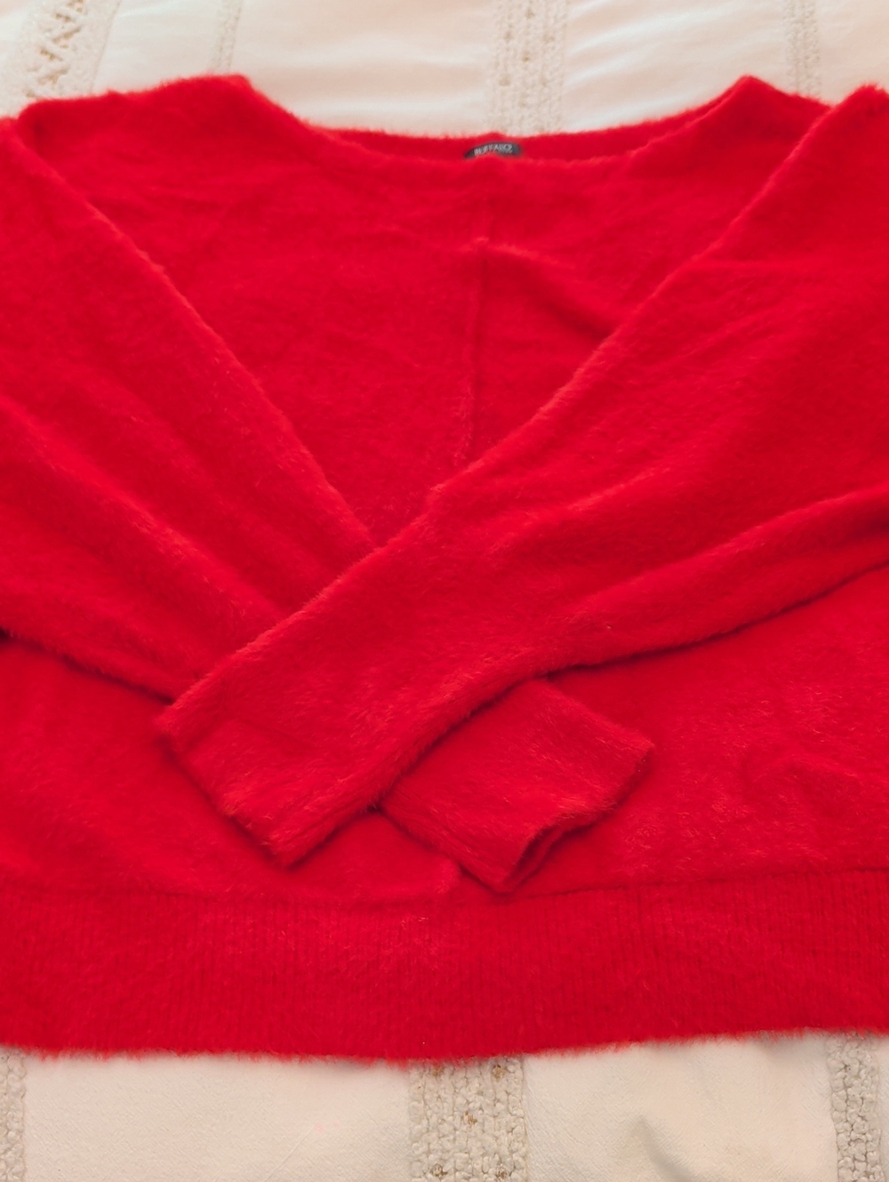 Buffalo David Bitton Plush Red V-Neck Sweater